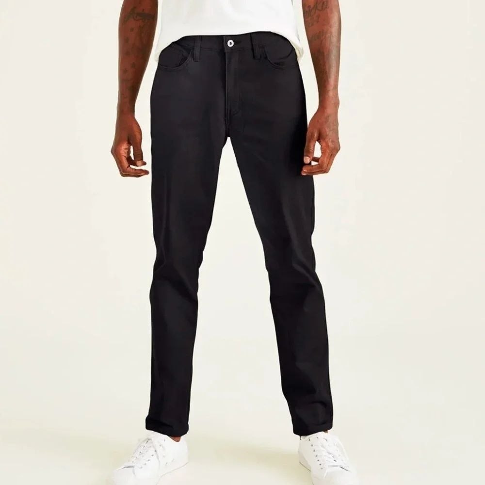 Jean Cut Pants, Straight Fit black size 33
